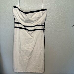 The Limited White & black Dress Strapless Size 8